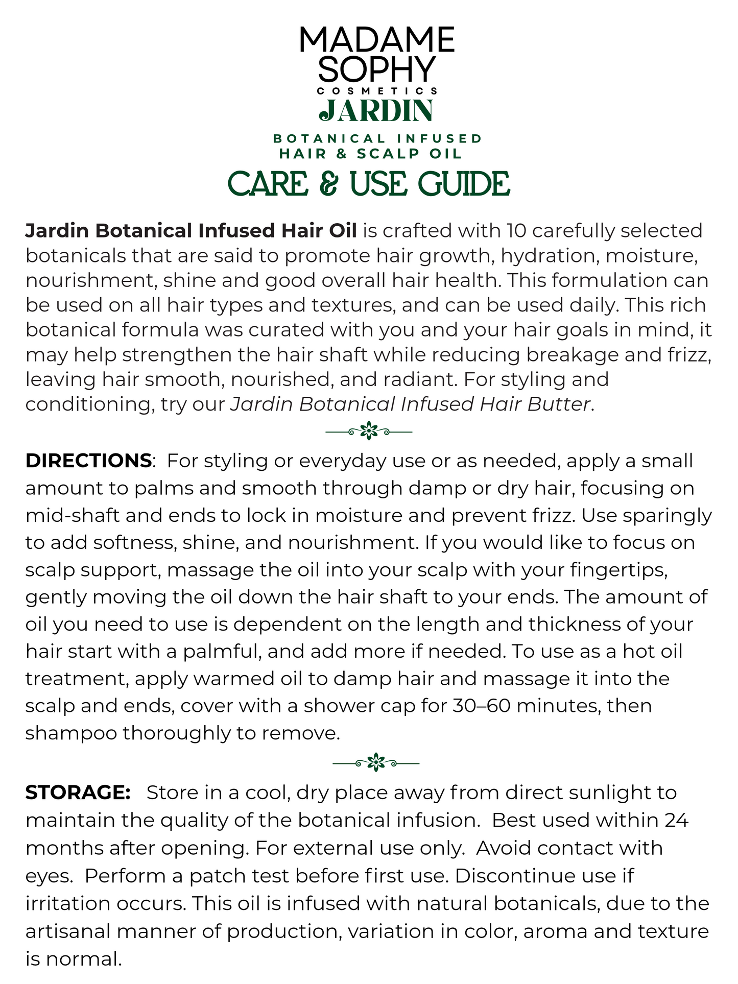 Jardin Botanical Infused Hair and Scalp Oil