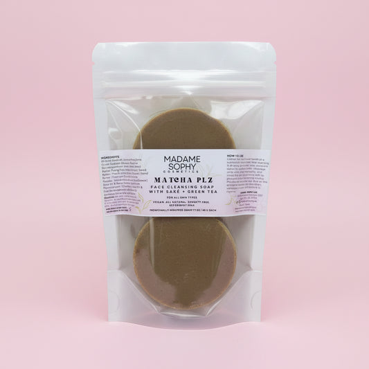 Matcha Plz Purifying Face Cleansing Soap with Sake + Green Tea